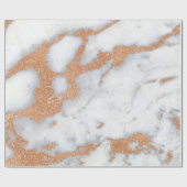 Papier Cadeau Marbre blanc Rose Or Or Métal cuivre gris (Plat)