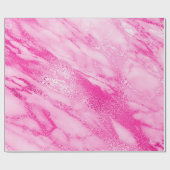 Papier Cadeau Marbre blanc Rose vif rose vif (Plat)