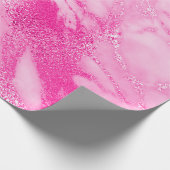 Papier Cadeau Marbre blanc Rose vif rose vif (Coin)