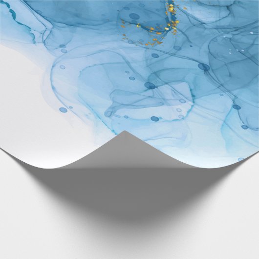 Papier Cadeau Marbre bleu Abstrait (Coin)