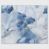 Papier Cadeau marbre bleu abstrait motif côtier (Plat)