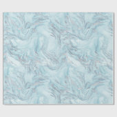 Papier Cadeau Marbre bleu argent (Plat)
