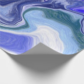 Papier Cadeau Marbre Bleu et Blanc (Coin)