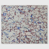 Papier Cadeau Marbre Bleu Et Rouge (Plat)