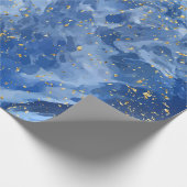 Papier Cadeau Marbre bleu et texture or (Coin)