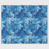Papier Cadeau Marbre bleu Fluide art (Plat)
