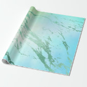 Papier Cadeau Marbre bleu rose violet Aqua Mint de luxe (Déroulé)