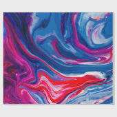 Papier Cadeau Marbre bleu rouge (Plat)