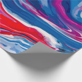 Papier Cadeau Marbre bleu rouge (Coin)