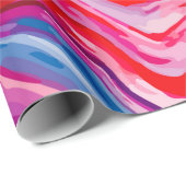 Papier Cadeau Marbre bleu rouge (Coin rond)