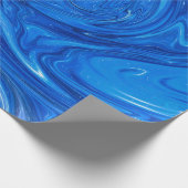 Papier Cadeau Marbre bleu simple et élégant Artwork Abstrait| (Coin)