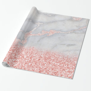 Papier Cadeau Marbre bohème rose brillant