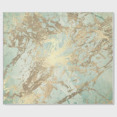 Papier Cadeau Marbre Champaigne Gold Sepia Mint Metal Strots (Plat)