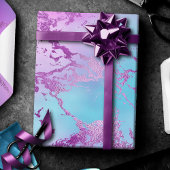 Papier Cadeau Marbre chic | Glam violet violet violet bleu Ombre