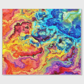 Papier Cadeau Marbre coloré brillant (Plat)