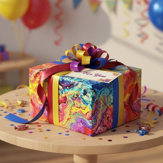 Papier Cadeau Marbre coloré brillant