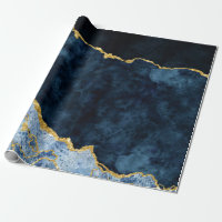 Marbre d'agrafe bleu marine et or