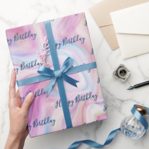 Papier Cadeau Marbre d'anniversaire Abstrait Swirl