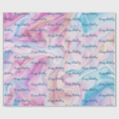 Papier Cadeau Marbre d'anniversaire Abstrait Swirl (Plat)