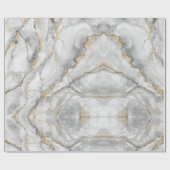 Papier Cadeau Marbre d'argent blanc or assez (Plat)