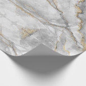 Papier Cadeau Marbre d'argent blanc or assez (Coin)