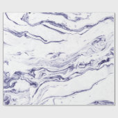 Papier Cadeau Marbre de bleu marine (Plat)