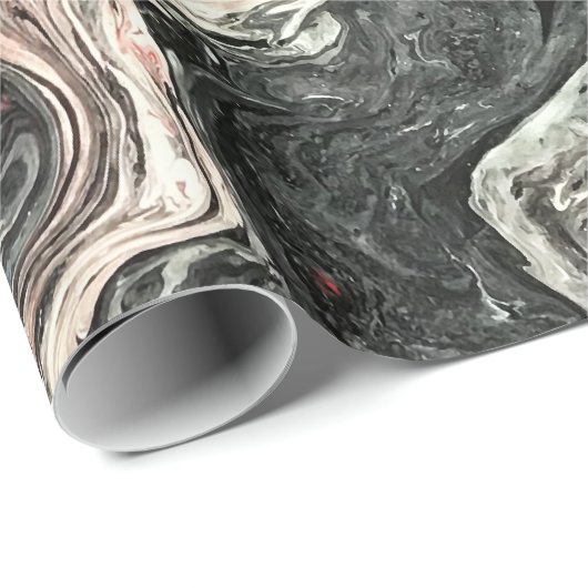 Papier Cadeau Marbre de fluide d'agate (Coin rond)