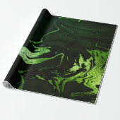 Papier Cadeau Marbre de la Terre profonde Cali Emerald Vert Abst (Déroulé)