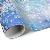 Papier Cadeau Marbre de pierre précieuse de luxe bleu pailleté a (Coin rond)