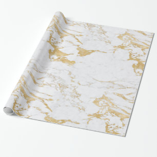 Papier Cadeau Marbre d'huile d'or Sparkle de luxe
