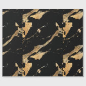Papier Cadeau Marbre doré noir (Plat)