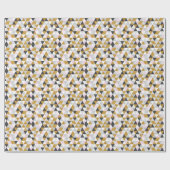 Papier Cadeau Marbre doré, texture géométrique transparente (Plat)
