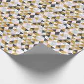 Papier Cadeau Marbre doré, texture géométrique transparente (Coin)