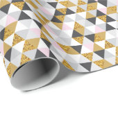 Papier Cadeau Marbre doré, texture géométrique transparente (Coin rond)