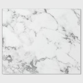 Papier Cadeau Marbre gris blanc Argent Carrara Pierre Abstarté (Plat)