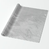 Papier Cadeau Marbre gris blanc argenté Métallique brillant (Déroulé)