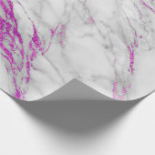 Papier Cadeau Marbre gris blanc Brosses rose brillant (Coin)