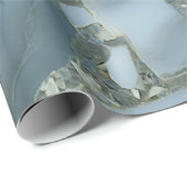 Papier Cadeau Marbre gris bleu avec Veine or (Coin rond)