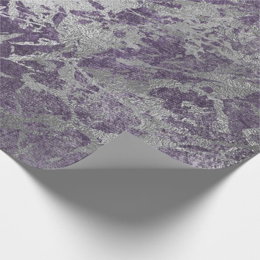 Papier Cadeau Marbre gris-violet argenté Brillant en métal (Coin)