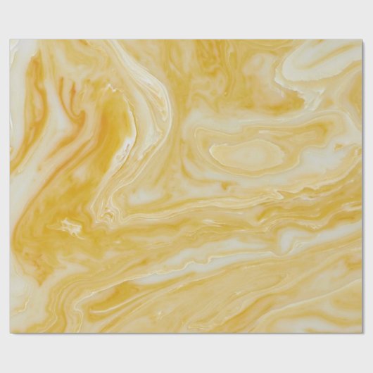 Papier Cadeau Marbre jaune (Plat)