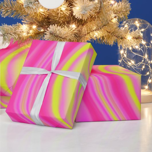Papier Cadeau Marbre jaune et rose (Vacances)