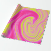 Papier Cadeau Marbre jaune et rose (Déroulé)