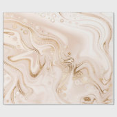 Papier Cadeau Marbre liquide beige avec éclaboussure de parties (Plat)