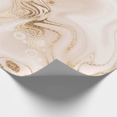 Papier Cadeau Marbre liquide beige avec éclaboussure de parties (Coin)
