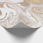 Papier Cadeau Marbre liquide beige avec or parties scintillant (Coin)
