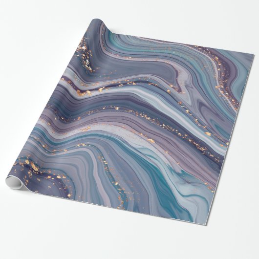 Papier Cadeau Marbre liquide coloré (Déroulé)