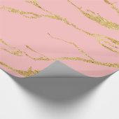Papier Cadeau Marbre moderne avec faux or (Coin)