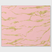 Papier Cadeau Marbre moderne avec faux or (Plat)