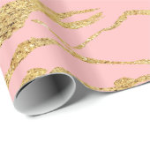 Papier Cadeau Marbre moderne avec faux or (Coin rond)