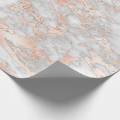 Papier Cadeau Marbre moderne blanc et or rose (Coin)